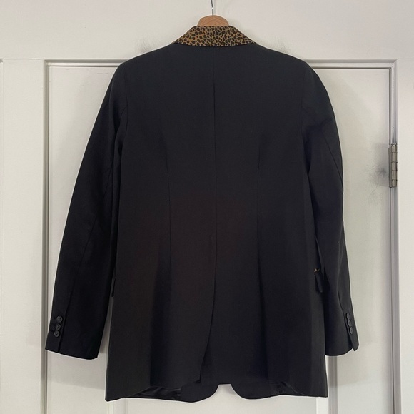 Current/Elliot Calla Blazer with Leopard Print Trim - 2 - Picture 7 of 7